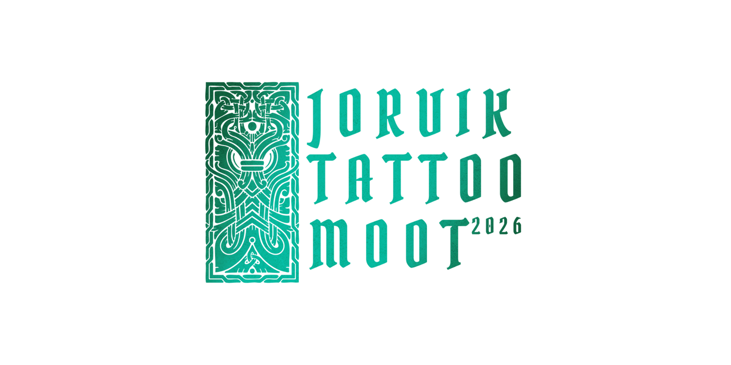 Jorvik Tattoo Moot 2026 logo with Godmask and text for Tattoo Convention in York
